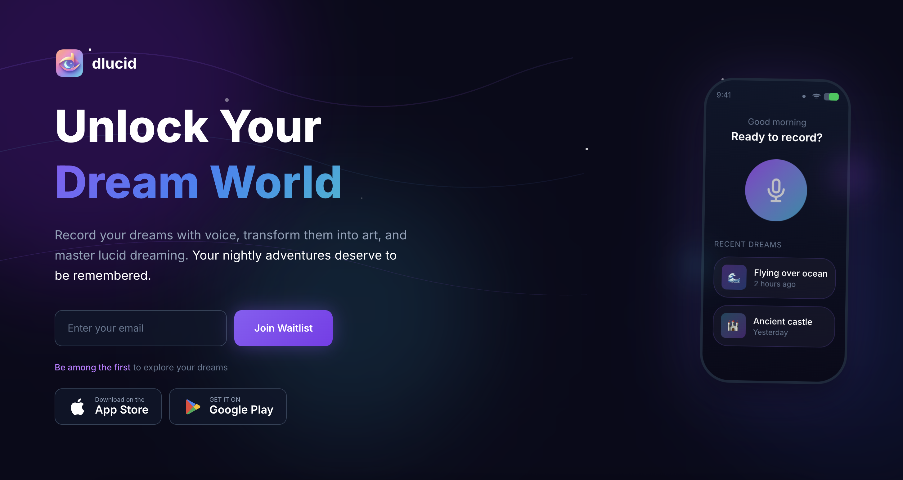 dlucid - Record Your Dreams, Achieve Lucid Dreaming